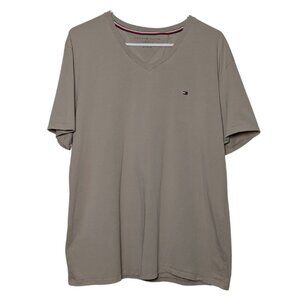 Tommy Hilfiger Men's Slim Fit V-Neck T-Shirt, Beige, Size XL, Cotton Elastane